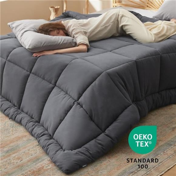 Queen Bed Comforter Quilted Down Alternative for Queen Bed, 300GSM - Picture 5 of 7